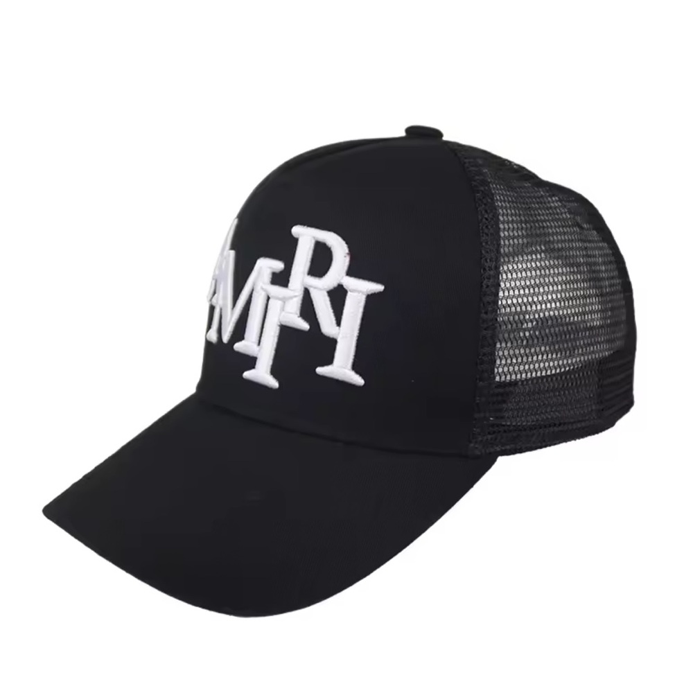 AMIRI Black and White Logo Trucker Hat